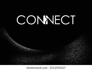 Puzzle Connect Logo Design Vetor em fundo preto