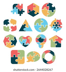 Puzzle Connection and Assembly of Jigsaw Piece Flat Shape Idea Solution