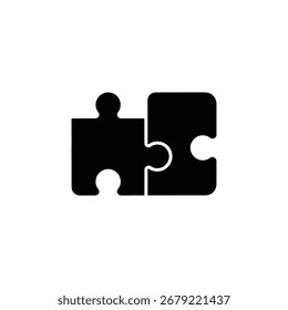 Icono de conexión de rompecabezas que simboliza la asociación de trabajo en equipo y la resolución de problemas, un concepto de negocio para la colaboración estratégica y el glifo de integración exitoso