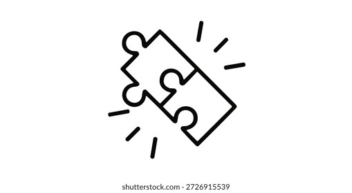 Puzzle-Verbindungslösung Symbol für Teamintegration und Problemlösung