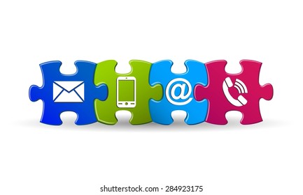 Puzzle with contact icon
