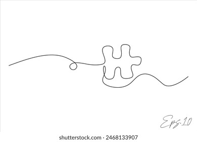 puzzle continuous line vector illustration