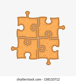 Puzzle.  Cookie. Vector background. Eps10
