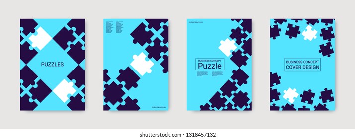 Puzzle Covers. Annual Report Cover. Stylish Flyer. Team Connection Idea. Office Template. Layout In A4 Size. Jigsaw Puzzle Banner. Industrial Engineering Background Design.