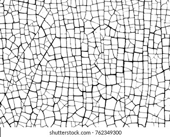 puzzle The cracks texture white and black. Vector background.Old paint