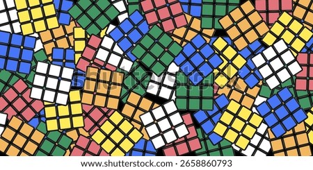 Puzzle cube toy game vector illustration