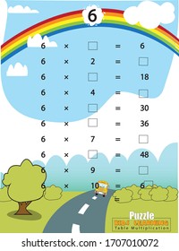 puzzle Daily Work-Outs - Building Mental Computation Skills Mathematical table for kids 
Times tables chart with happy children in Vector