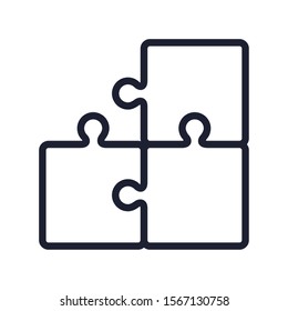 Puzzle design, Jigsaw game teamwork match toy connection and solution theme Vector illustration