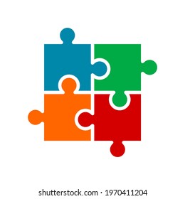 Puzzle design logo template illustration