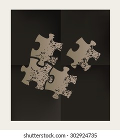 Puzzle design on black background,vector