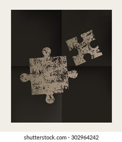 Puzzle design on black background,vector