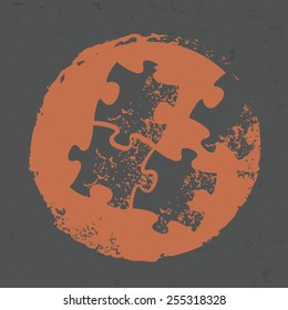 Puzzle design on grunge background, grunge vector