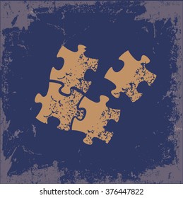 Puzzle design on old paper background,vector