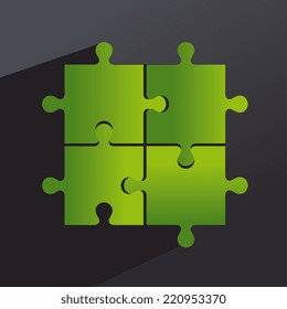 Puzzle design over black background, vector illustration