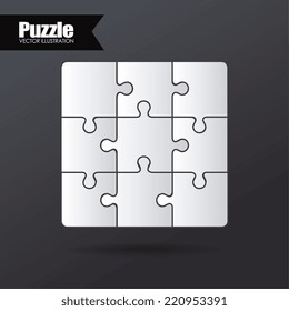 Puzzle design over black background, vector illustration