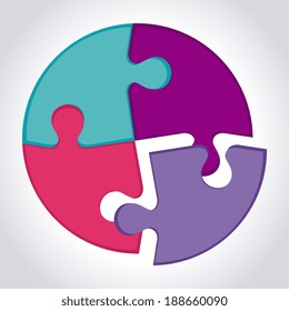 Puzzle design over gray background, vector illustration