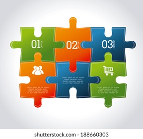 Puzzle design over gray background, vector illustration