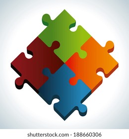 Puzzle design over gray background, vector illustration