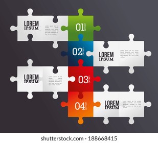 Puzzle design over gray background, vector illustration