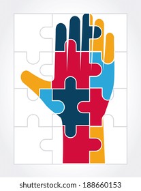 Puzzle design over white background, vector illustration