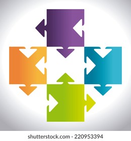 Puzzle design over white background, vector illustration