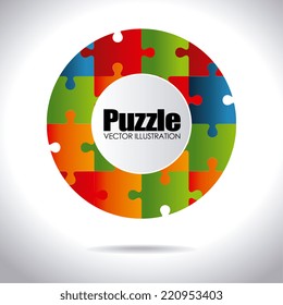 Puzzle design over white background, vector illustration