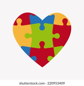 Puzzle design over white background, vector illustration