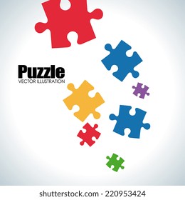 Puzzle design over white background, vector illustration