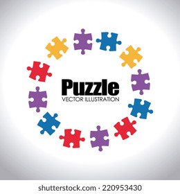 Puzzle design over white background, vector illustration