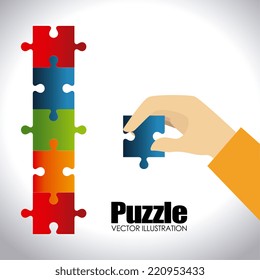 Puzzle design over white background, vector illustration