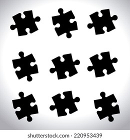 Diseño del rompecabezas sobre fondo blanco, ilustración vectorial