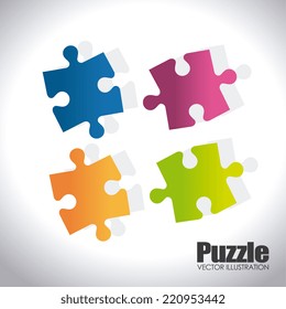 Puzzle design over white background, vector illustration
