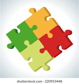 Puzzle design over white background, vector illustration