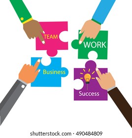 Puzzle design Teamwork concept with business icons design, vector illustration 10 eps graphic.