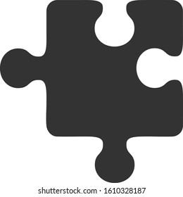 Puzzle detail vector icon. Flat Puzzle detail pictogram is isolated on a white background.