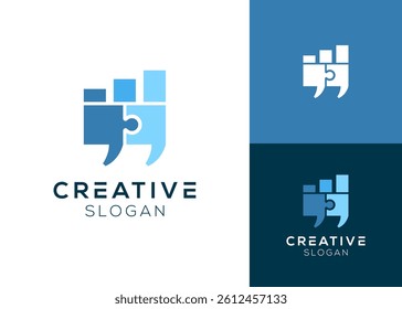 Puzzle Dialogue with Diagram Increases Design Logo for Finance and Business Consultant