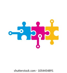 Puzzle Digital Logo Icon Design