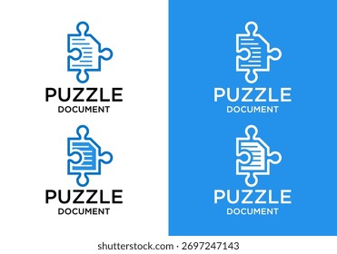 Puzzle-Dokument Logo Symbol Design Vektor