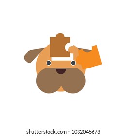 Puzzle Dog Logo Icon Design