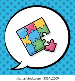 puzzle doodle, speech bubble