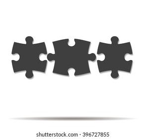 puzzle double shadow icon vector
