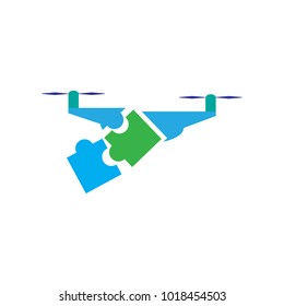 Puzzle Drone Logo icon Design