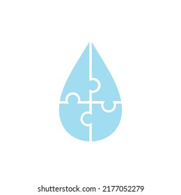 Puzzle drop water vector icon.