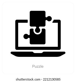 Puzzle and education icon concept