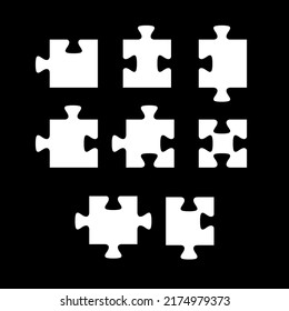 Puzzle element vector illustration. Black background