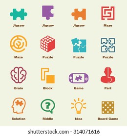 puzzle elements, vector infographic icons