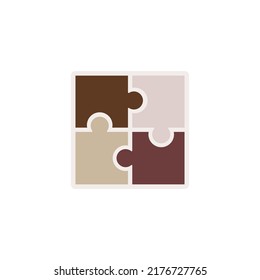 Puzzle equal teamwork. No to racism concept.
