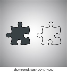 puzzle fill and outline . vector icon