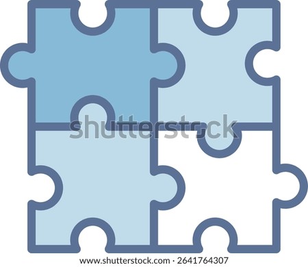 Puzzle Filled Blue Tone Icon