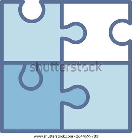 Puzzle Filled Blue Tone Icon